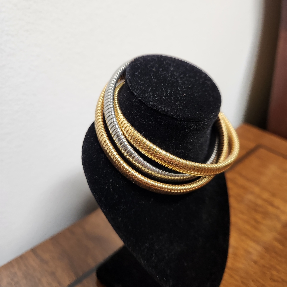 Unk Gold and Silver Tone Coil Bracelet